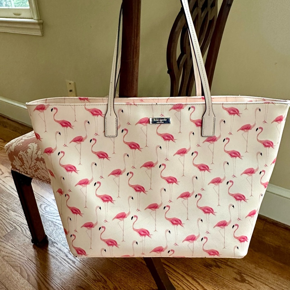 Kate Spade Pink and Cream Flamingo Tote